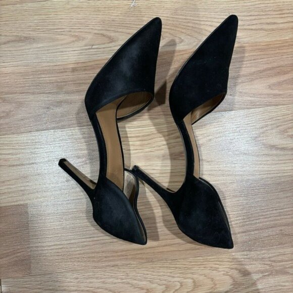 J.Crew Factory Women’s Black Suede D’Orsay Pumps - Size 8 - Picture 10 of 13